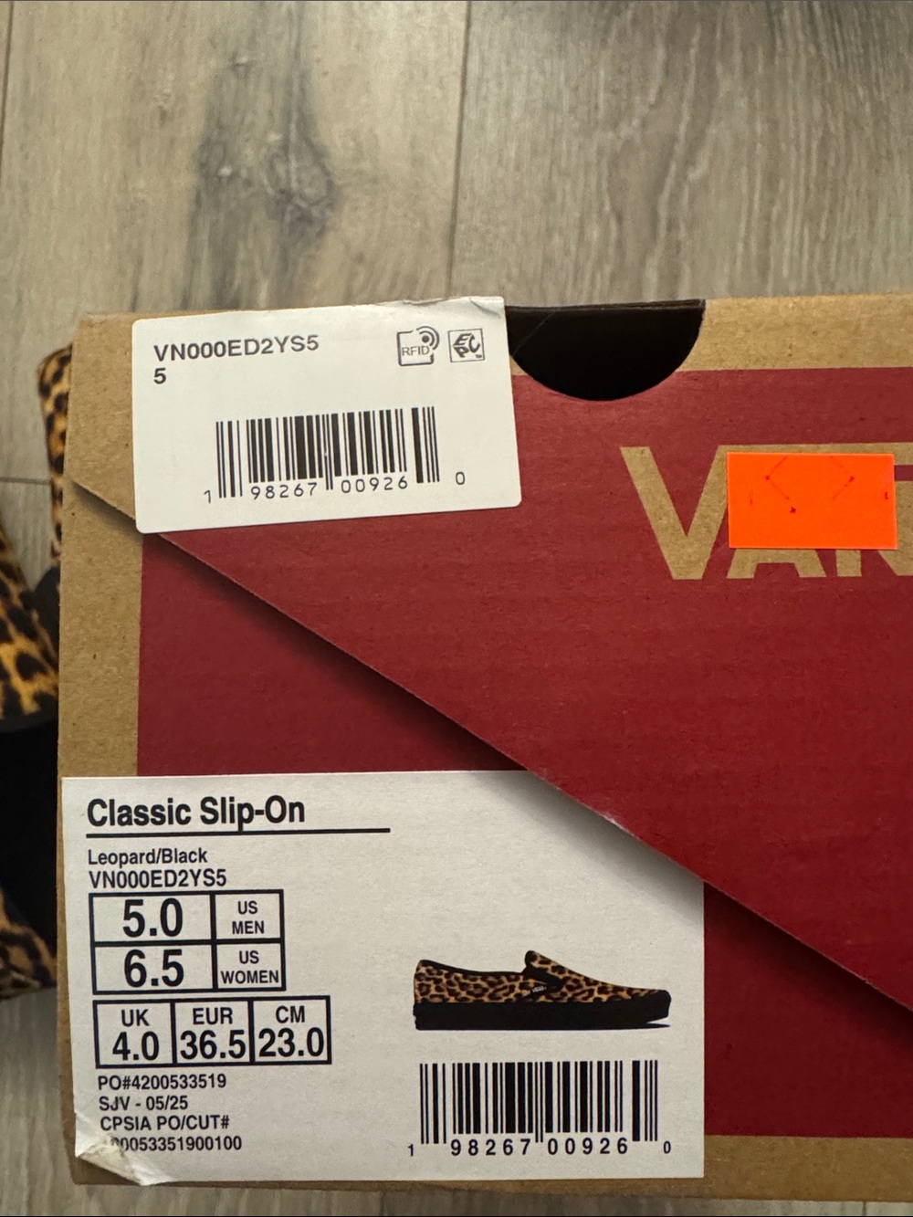 Vans Leopard Print Slip-On Sneakers - Black/Yellow - Picture 4 of 4